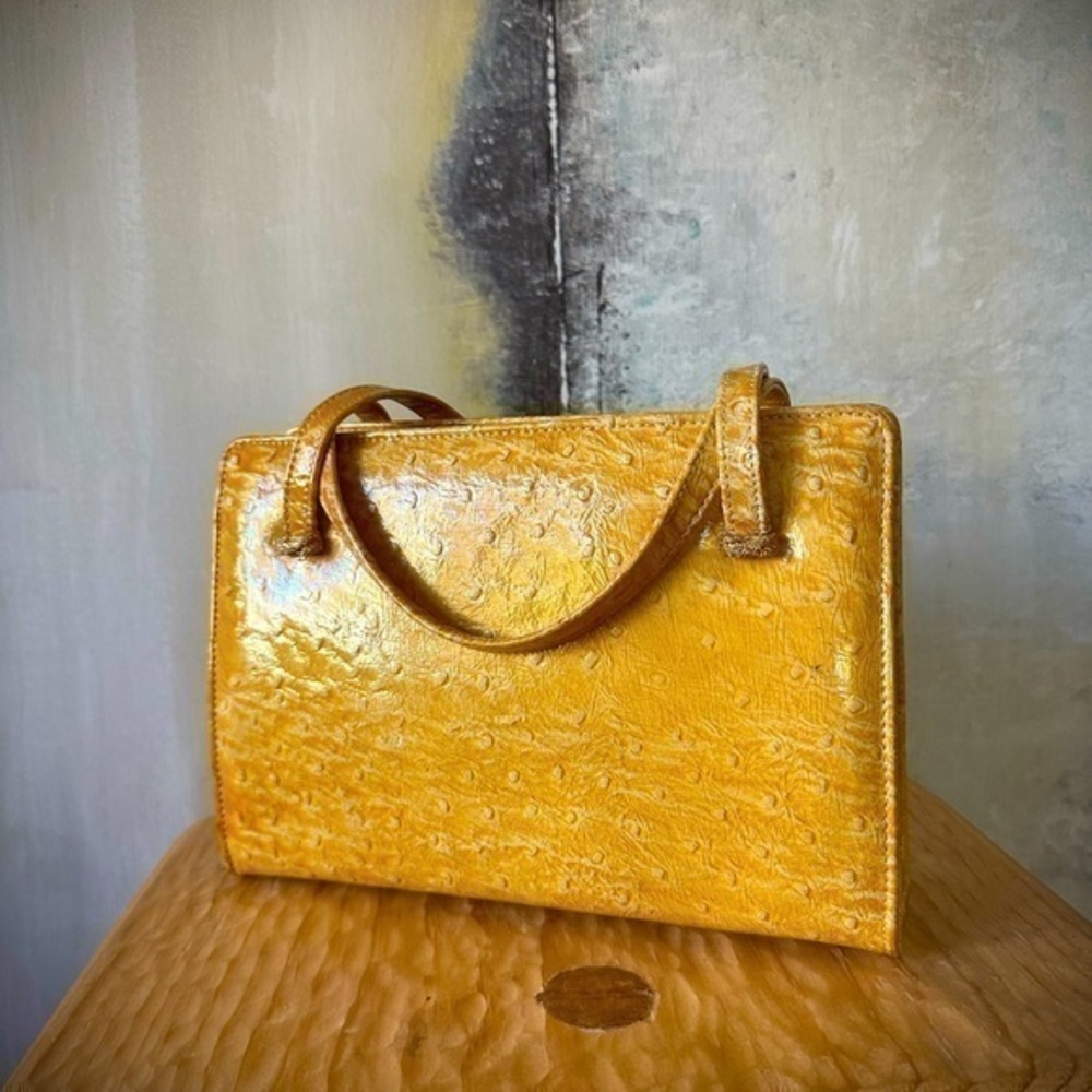 PALIZZIO vintage 50’s Ostrich Top Handle Bag